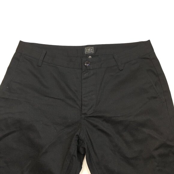 OBEY Black Cotton Polyester Blend Pockets Logo Patch Pant - Picture 4 of 10
